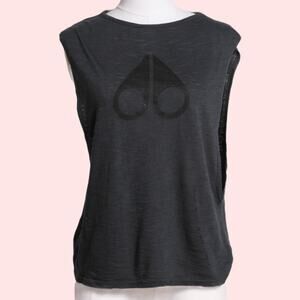 MOOSE KNUCKLES Grey Logo Muscle Cotton Jersey Tank Top